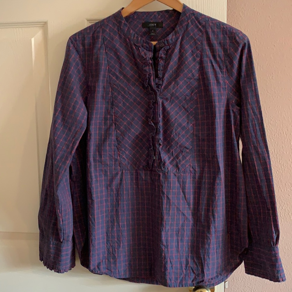 J Crew ruffle popover top. Size 12